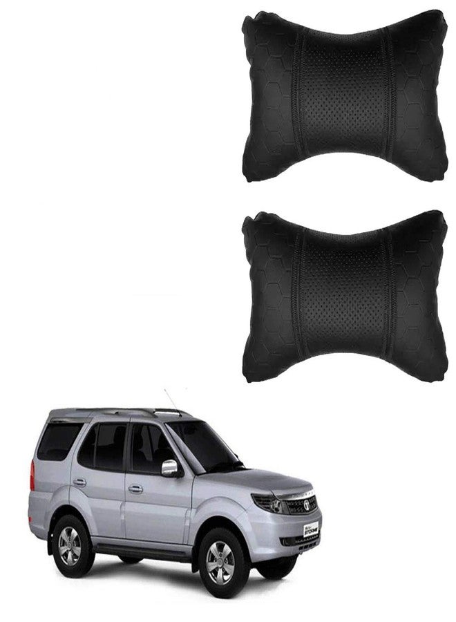 AdroitZ Black Universal Neck Rest Pillow Faux Leather Material in Football Design for All Cars_135 - Image 1